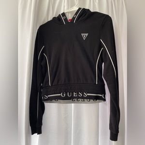 Guess - Black & White Cropped Hoodie